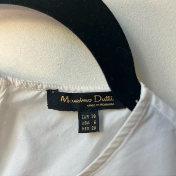 Massimo Dutti 100% Cotton White Asymmetrical Sleeveless Top Blouse - Picture 6 of 8